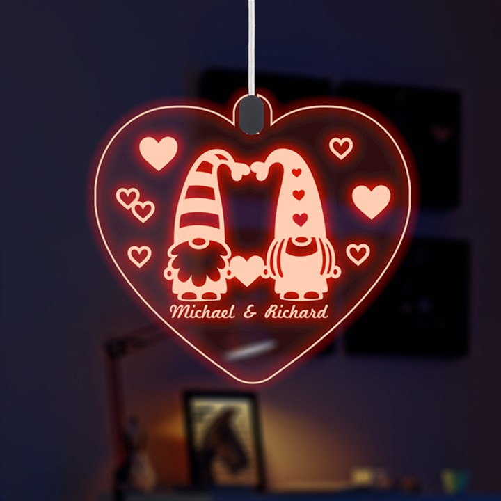 Cute gnomes LED Acrylic Ornament