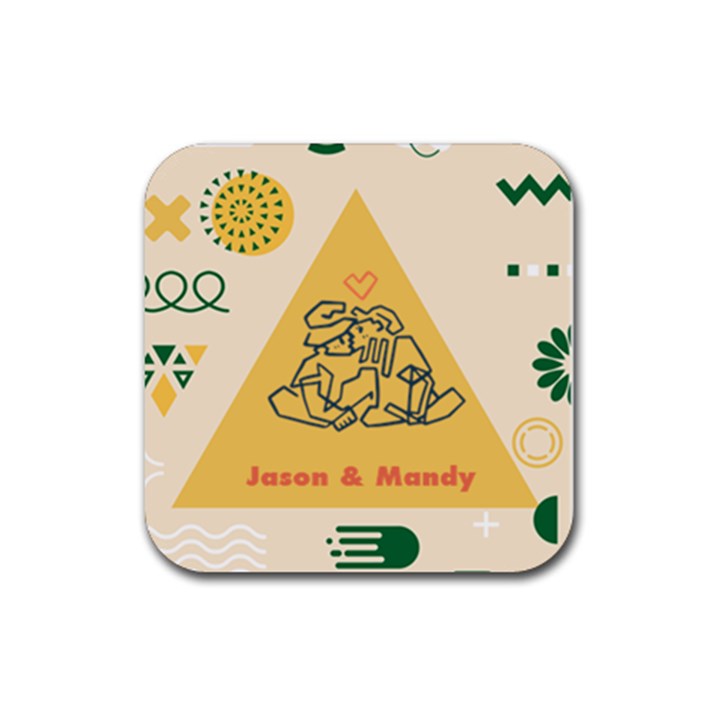 Couple Love Action Rubber Coaster (Square)