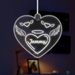 Heart With Wings LED Acrylic Ornament Front