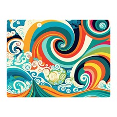 Wave Waves Ocean Sea Abstract Whimsical Premium Plush Fleece Blanket (mini)