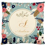 Personalized Spring Easter Initial Name Large Cushion Case (One Side) Front