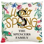 Personalized Spring Floral Initial Family Name Large Cushion Case (One Side) Front