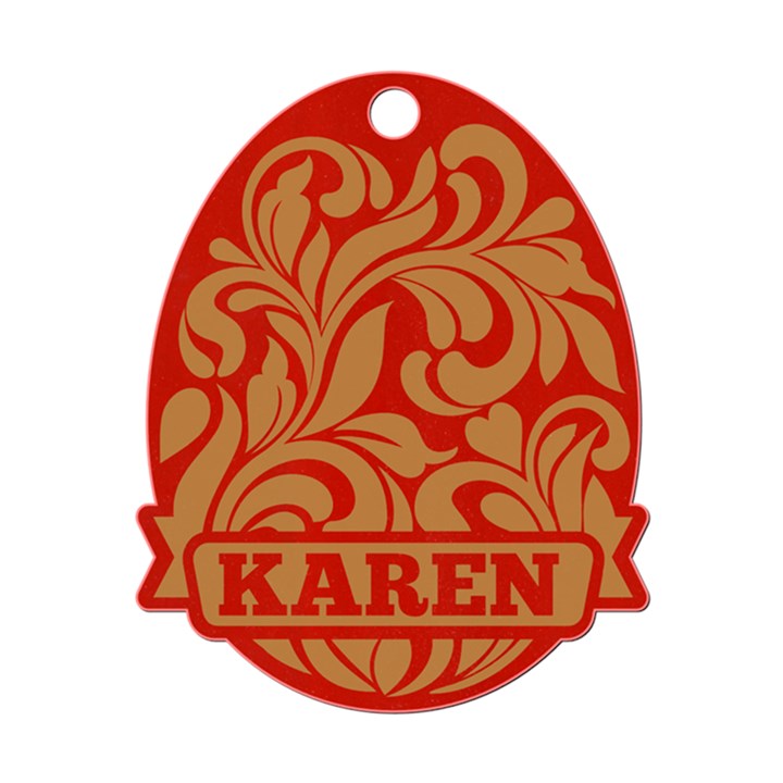 Personalized Name Easter Egg Pattern 11 Wood Ornament