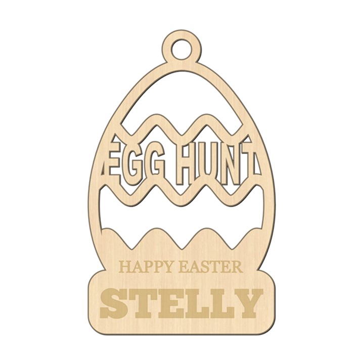 Personalized Name Easter Egg Basket Shape Wood Ornament