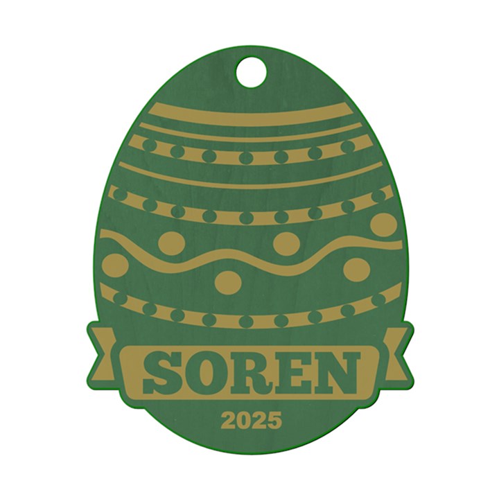 Personalized Name Easter Egg Pattern 17 Wood Ornament