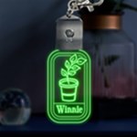 Personalized Name Plant LED Key Chain Front