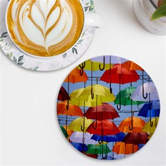 Umbrellas Colourful Uv Print Round Tile Coaster