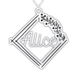 Personalized Name Plant Frame 925 Sterling Silver Pendant Necklace Front