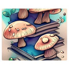 Mushroom Cloud Legerdemain Portobello Warlock One Side Premium Plush Fleece Blanket (medium)