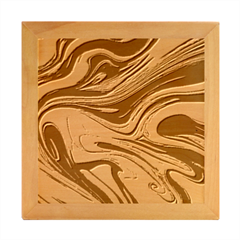 Contemporary Art Fluid Background Wood Photo Frame Cube