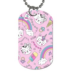 Beautiful Cute Animals Pattern Pink Dog Tag (one Side)
