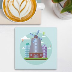Amsterdam Landmark Landscape Uv Print Square Tile Coaster 