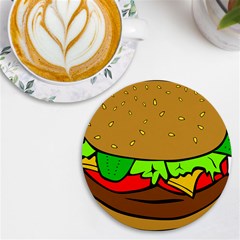 Hamburger-cheeseburger-fast-food Uv Print Round Tile Coaster