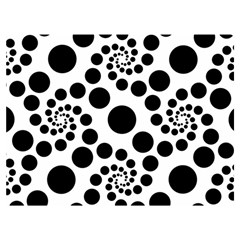 Dot Dots Round Black And White Two Sides Premium Plush Fleece Blanket (extra Small)
