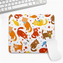 Seamless Pattern With Kittens White Background Large Mousepad