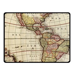 Vintage World Map Old  Globe Antique America Fleece Blanket (small)