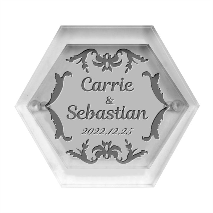 Personalized Wedding Hexagon Wood Jewelry Box