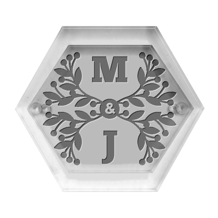 Personalized Plant Wedding Hexagon Wood Jewelry Box