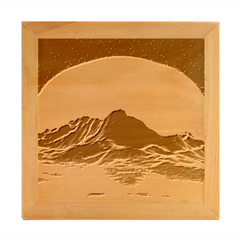 Sun Ultra Artistic 3d Illustration Sunset Wood Photo Frame Cube