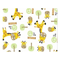 Vector Pattern With Cute Giraffe Cartoon Two Sides Premium Plush Fleece Blanket (large)
