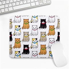 Cat-kitten-seamless-pattern Large Mousepad