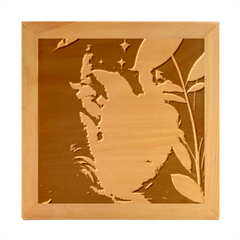 Jungle Moon Light Plants Space Wood Photo Frame Cube