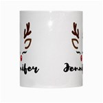 Personalized Deer Christmas Name White Mug Center