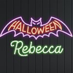 Personalized Halloween Bat Name Neon Signs and Lights Front