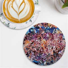 Abstract Waves Uv Print Round Tile Coaster