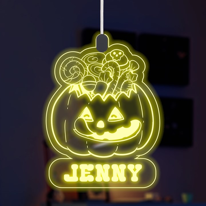 Personalized Halloween Pumpin Name LED Acrylic Ornament