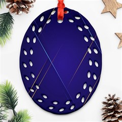 Blue Abstraction Background, Material Design, Paper Oval Filigree Ornament (two Sides)