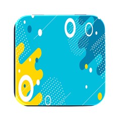 Blue Yellow Abstraction, Creative Backgroun Square Metal Box (black)