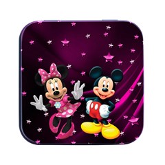 Cartoons, Disney, Mickey Mouse, Minnie Square Metal Box (black)