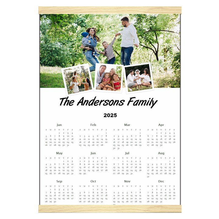 Personalized Family Calendar Canvas Yearly Calendar 16  x 22 