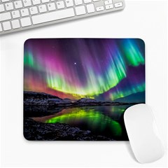 Aurora Borealis Polar Northern Lights Natural Phenomenon North Night Mountains Large Mousepad