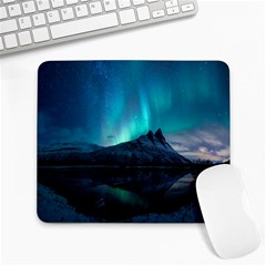 Aurora Borealis Mountain Reflection Large Mousepad
