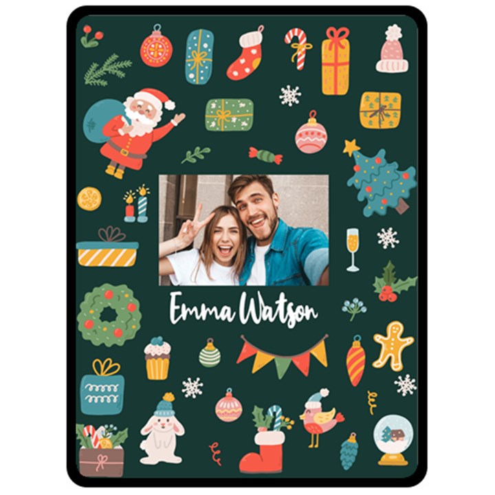 Personalized Christmas Large Blanket Fleece Blanket (Large)