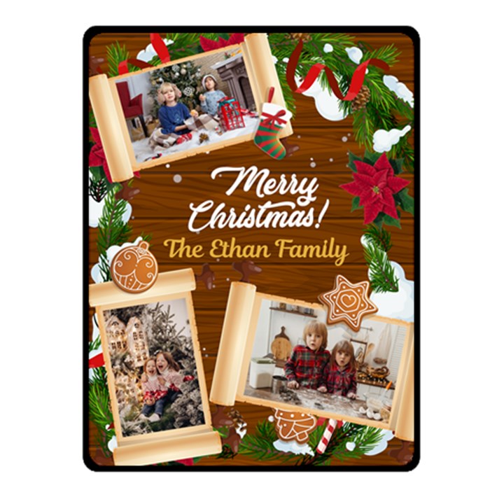 Christmas Family Photo Small Blanket Fleece Blanket (Small)
