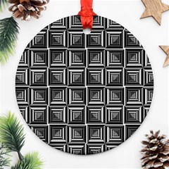 Pattern Op Art Black White Grey Ornament (round)