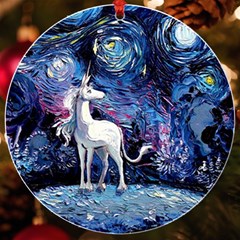Unicorn Starry Night Print Van Gogh Uv Print Acrylic Ornament Round