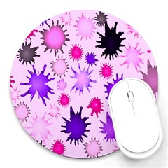 Inks Drops Black Paint Design Round Mousepad