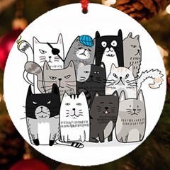 Cute Cat Hand Drawn Cartoon Style Uv Print Acrylic Ornament Round
