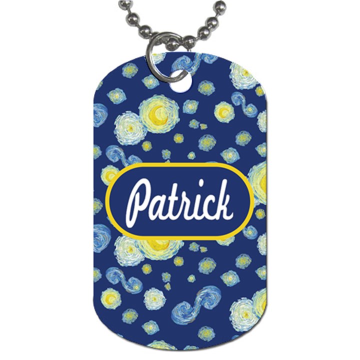 Starry Night Name Dog Tag Dog Tag (One Side)