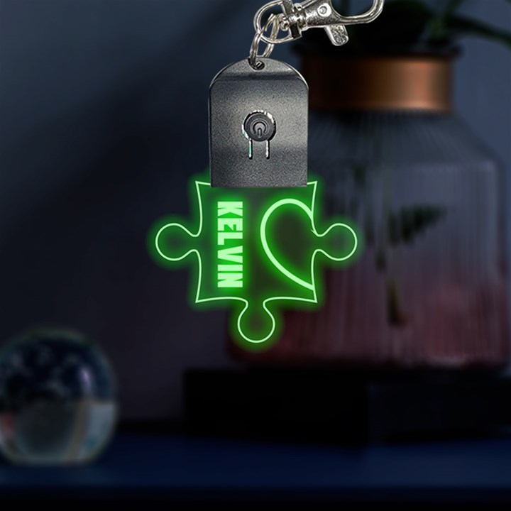 Puzzle Heart(A) LED Key Chain