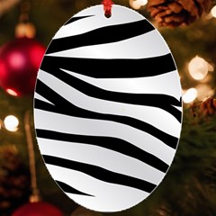 White Tiger Skin Uv Print Acrylic Ornament Oval