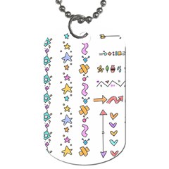 Doodles Border Letter Ornament Dog Tag (one Side)