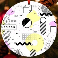 Graphic Design Geometric Background Uv Print Acrylic Ornament Round