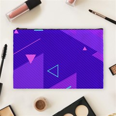 Purple Geometric Abstraction, Purple Neon Background Cosmetic Bag (large)