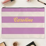 Personalized Stripe Pattern Name Cosmetic Bag Cosmetic Bag (XXXL) Front