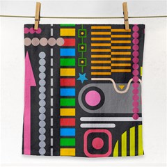 Pattern Geometric Abstract Colorful Arrows Lines Circles Triangles Face Towel